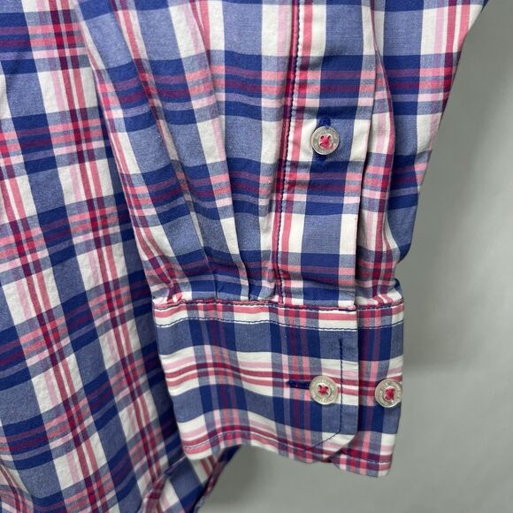 Southern Tide Classic Fit Button Down Shirt Mens Size Medium Blue Pink Plaid LS - Picture 4 of 11